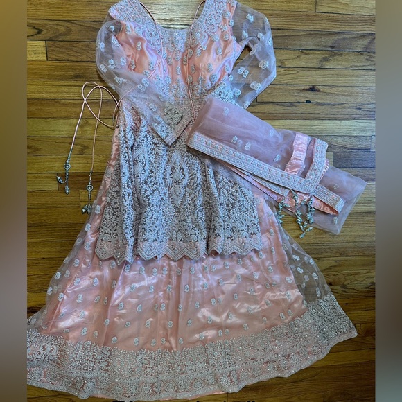 Traditional Indian Bollywood Designer Lehenga Wedding Bridal Dress Lengha Sz:36 - Picture 4 of 13